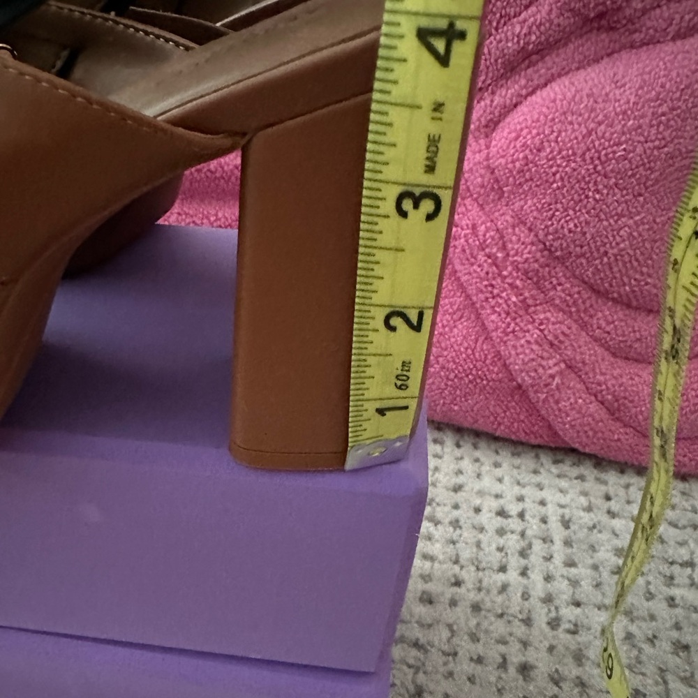 Aerosoles Brown and Black Platform Sandals with Gold Buckle - Picture 7 of 7